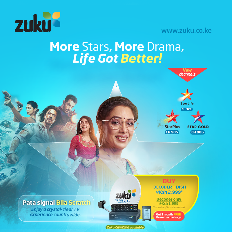 Zuku Asian channels - Star life, Star Plus, Star Gold