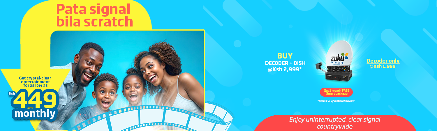 Zuku satellite TV in Kenya Decoder Dish Price Kit