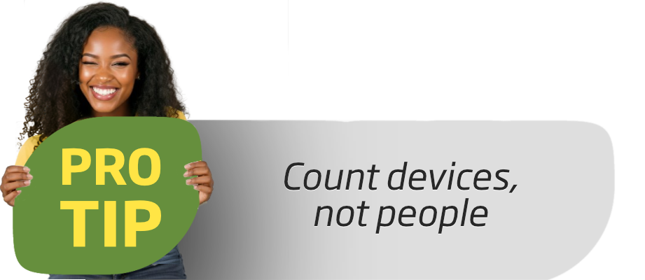 count devices when choosing internet